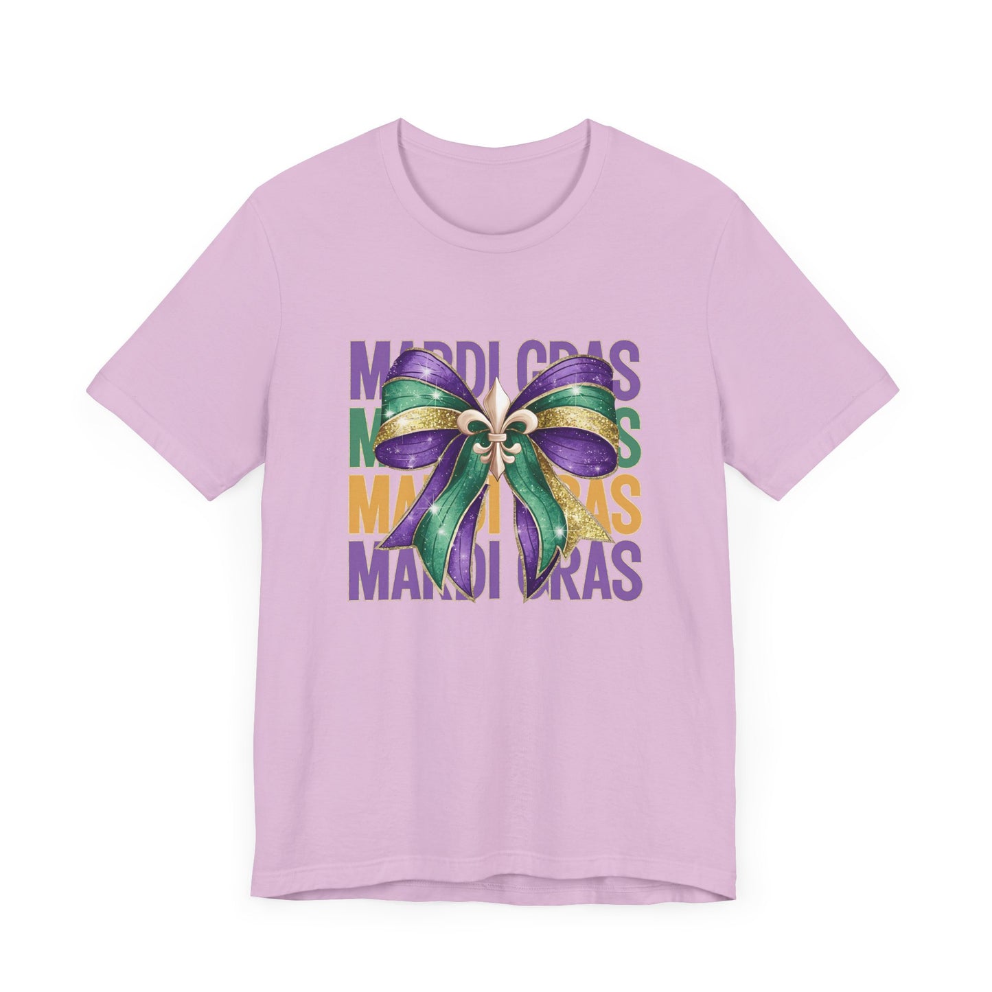 Mardi Gras Celebration Tee - Unisex Jersey Short Sleeve with Festive Bow Design