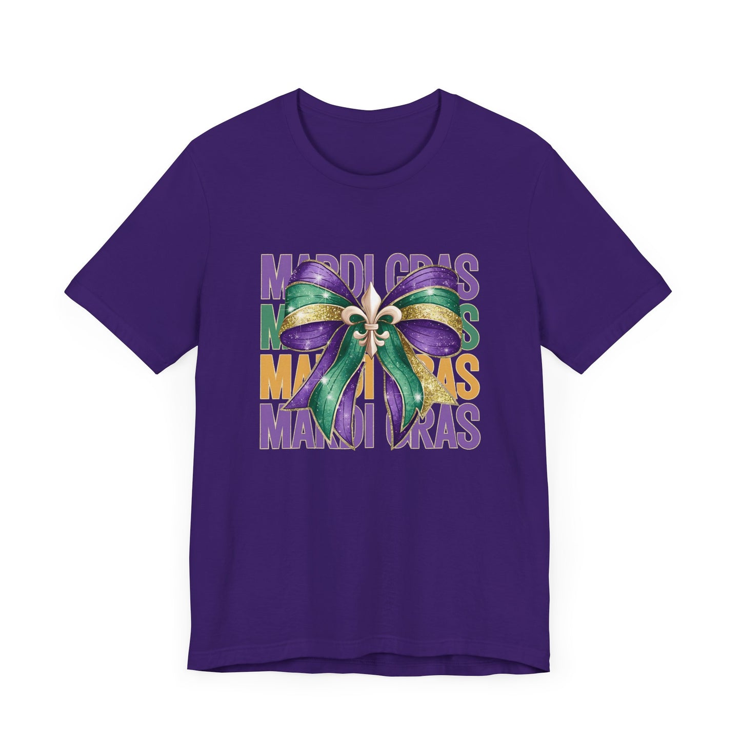 Mardi Gras Celebration Tee - Unisex Jersey Short Sleeve with Festive Bow Design