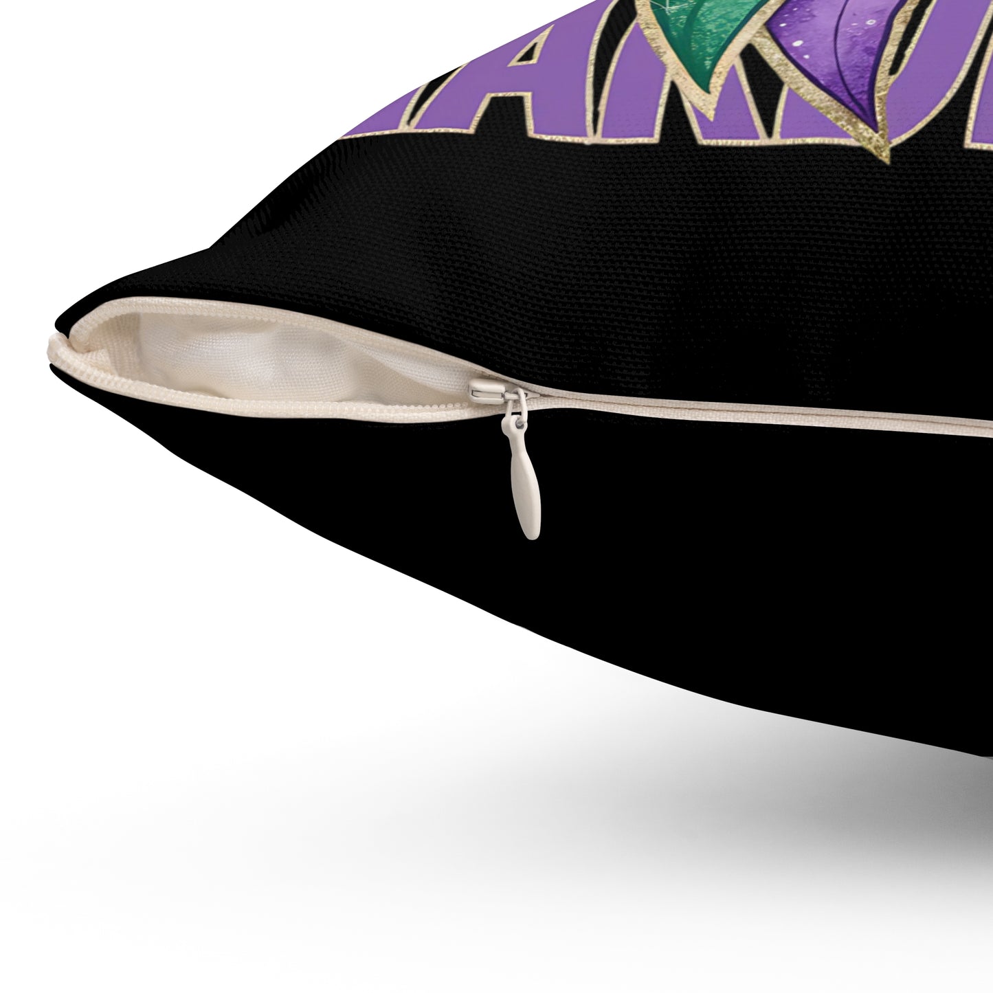 Mardi Gras Decorative Pillow with Bow Design