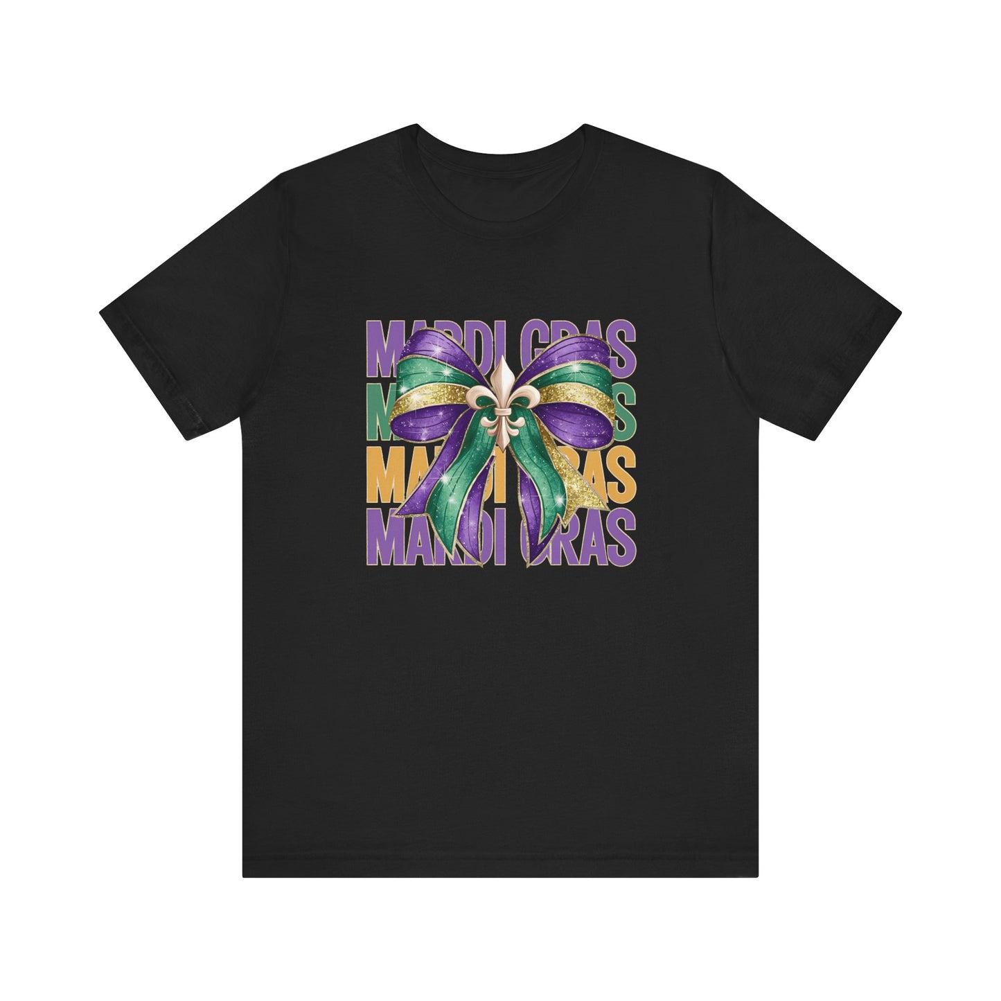 Mardi Gras Celebration Tee - Unisex Jersey Short Sleeve with Festive Bow Design