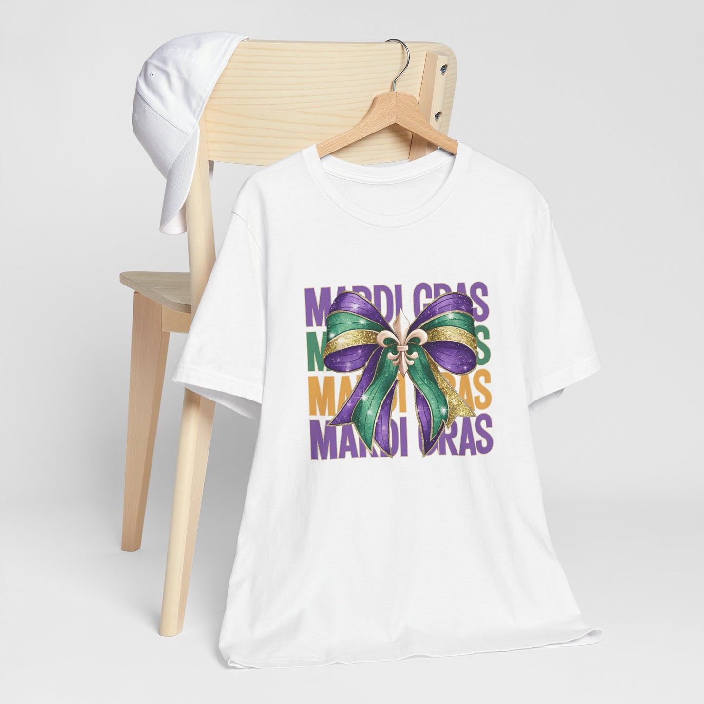 Mardi Gras Celebration Tee - Unisex Jersey Short Sleeve with Festive Bow Design