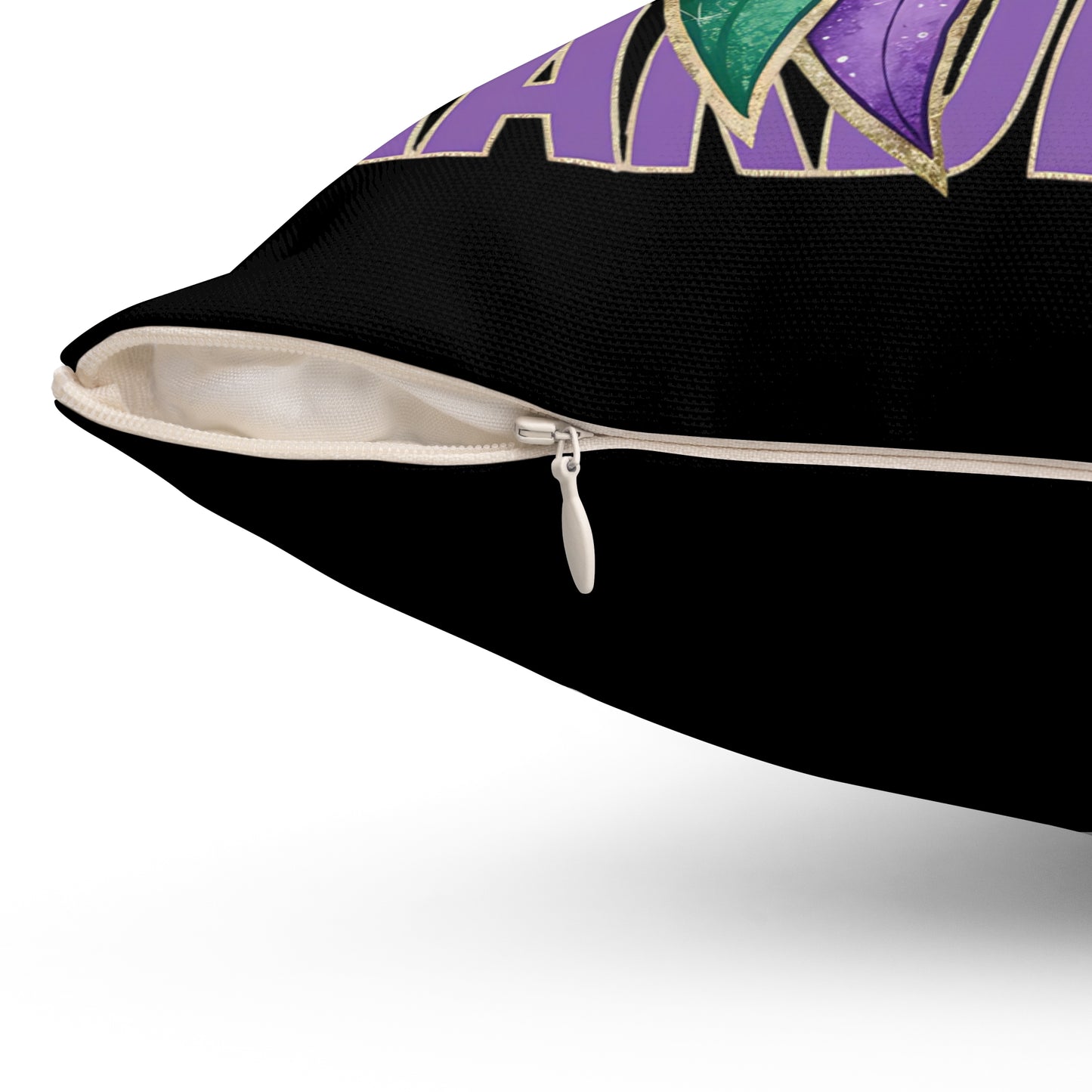 Mardi Gras Decorative Pillow with Bow Design